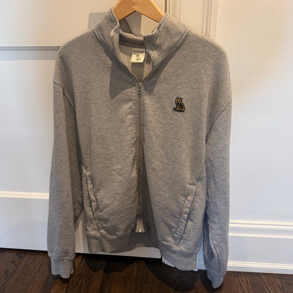 Octobers Very Own Gray Zip-Up Sweater